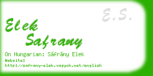 elek safrany business card