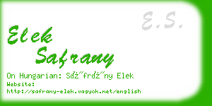 elek safrany business card